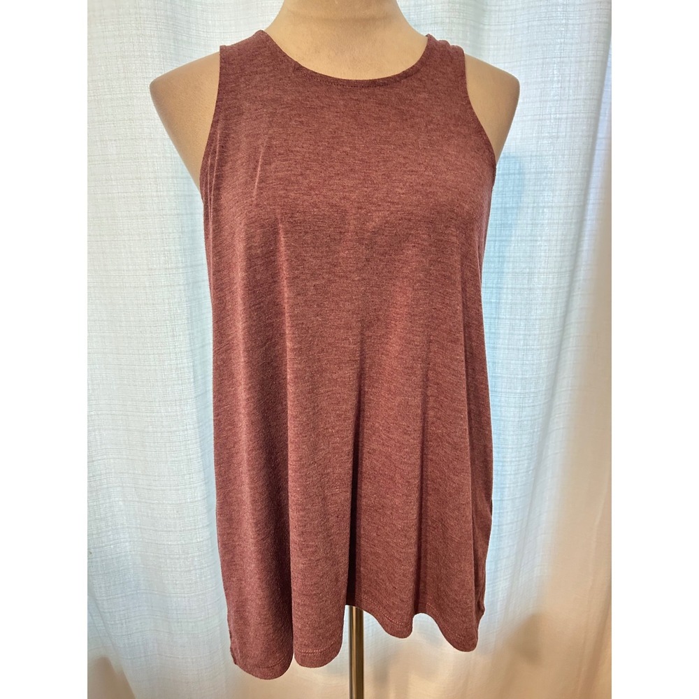 Cotton On Tank Top Heathered Burgundy Zipper Back Women Medium